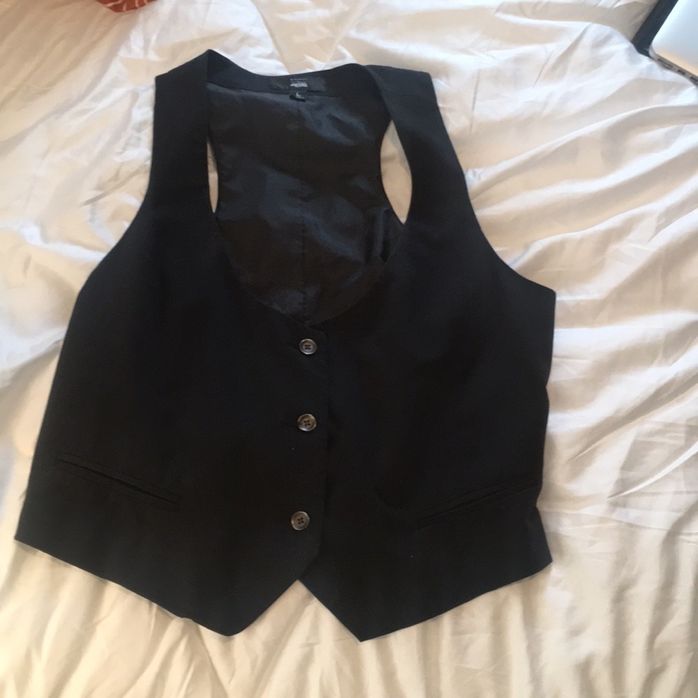 Black Button Vest